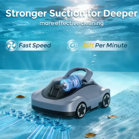 Pembersih Kolam Robot Tanpa Kabel kanthi Vakum Nyedhot sing Kuat