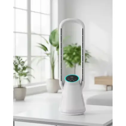 Kluwarga Bladeless Fan Quiet Air Purifier Fan karo Remote Control